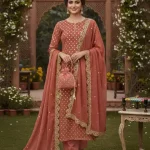 Fancy 4 Piece Chiffon Dress with 9MM Sheesha Pani Work | SheraziShoppingCenter