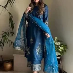 Laam Silk 3 Piece Digital Printed Embroidered Suit with Organza Dupatta | SheraziShoppingCenter