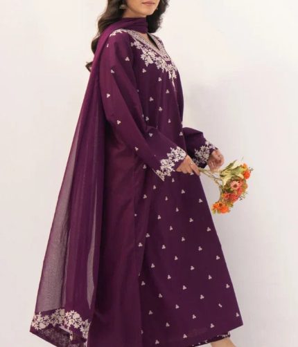 Premium Lawn 90/70 3 Piece Embroidered Summer Suit Pakistan