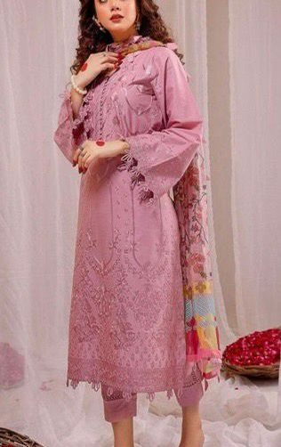 Premium Lawn 90/70 3 Piece Embroidered Summer Suit Pakistan